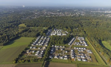 Aerial view, housing estate Am Buerschen Waldbogen in the district Resse in Gelsenkirchen, Ruhr