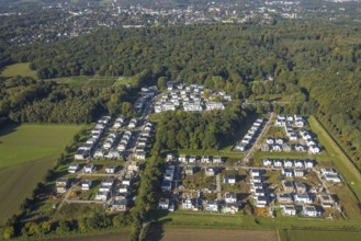 Aerial view, housing estate Am Buerschen Waldbogen in the district Resse in Gelsenkirchen, Ruhr