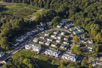 Aerial view, housing estate Am Buerschen Waldbogen in the district Resse in Gelsenkirchen, Ruhr
