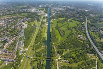 Aerial view, industrial park Nordstern, Nordsternpark, Heßler, Gelsenkirchen, Ruhr area, North