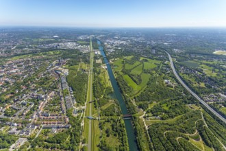 Aerial view, industrial park Nordstern, Nordsternpark, Heßler, Gelsenkirchen, Ruhr area, North