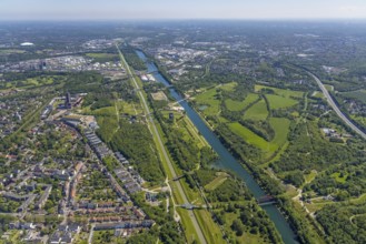 Aerial view, industrial park Nordstern, Nordsternpark, Heßler, Gelsenkirchen, Ruhr area, North