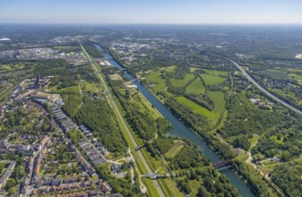 Aerial view, industrial park Nordstern, Nordsternpark, Heßler, Gelsenkirchen, Ruhr area, North