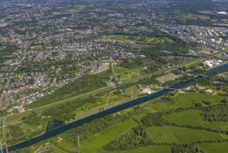 Aerial view, industrial park Nordstern, Nordsternpark, Heßler, Gelsenkirchen, Ruhr area, North