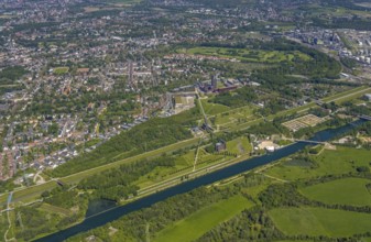 Aerial view, industrial park Nordstern, Nordsternpark, Heßler, Gelsenkirchen, Ruhr area, North