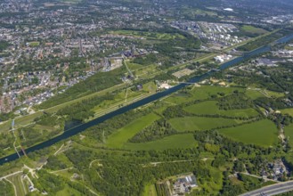 Aerial view, industrial park Nordstern, Nordsternpark, Heßler, Gelsenkirchen, Ruhr area, North