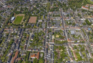 Aerial view, secondary centre Horst, Markenstraße, retail centre, Horst, Gelsenkirchen, Ruhr area,