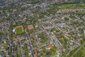 Aerial view, secondary centre Horst, Markenstraße, retail centre, Horst, Gelsenkirchen, Ruhr area,