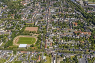 Aerial view, secondary centre Horst, Markenstraße, retail centre, Horst, Gelsenkirchen, Ruhr area,