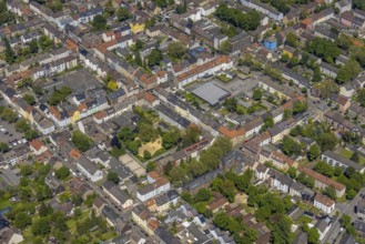 Aerial view, secondary centre Horst, Markenstraße, retail centre, Horst, Gelsenkirchen, Ruhr area,