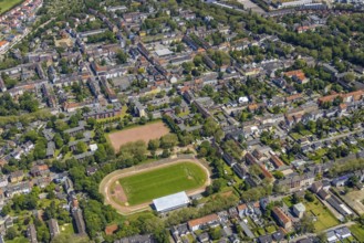 Aerial view, secondary centre Horst, Markenstraße, retail centre, Horst, Gelsenkirchen, Ruhr area,