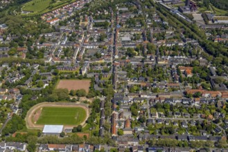 Aerial view, secondary centre Horst, Markenstraße, retail centre, Horst, Gelsenkirchen, Ruhr area,