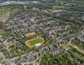 Aerial view, secondary centre Horst, Markenstraße, retail centre, Horst, Gelsenkirchen, Ruhr area,
