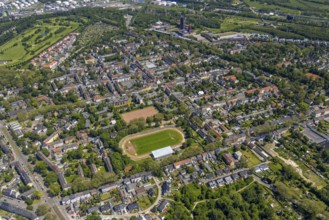Aerial view, secondary centre Horst, Markenstraße, retail centre, Horst, Gelsenkirchen, Ruhr area,