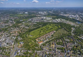 Aerial view, Golfclub GC Schloss Horst, allotment garden association Horst Emscher, Belia