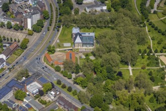 Aerial photograph, Horst Castle Adventure Museum, Horst Castle outer bailey with community centre