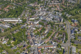 Aerial view, secondary centre Horst, Essener Straße, retail centre, Beckhausen, Gelsenkirchen, Ruhr