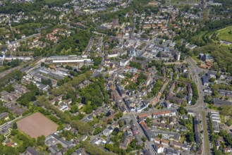 Aerial view, secondary centre Horst, Essener Straße, retail centre, Beckhausen, Gelsenkirchen, Ruhr
