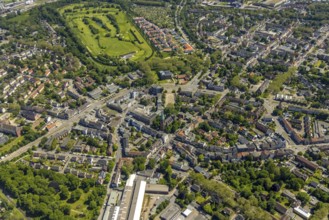 Aerial view, Horst secondary centre, Essener Straße, retail centre, Beckhausen, Gelsenkirchen, Ruhr
