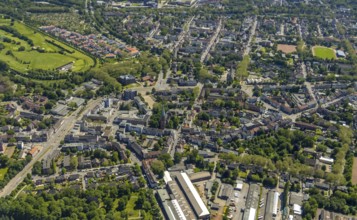 Aerial view, Horst secondary centre, Essener Straße, retail centre, Beckhausen, Gelsenkirchen, Ruhr