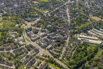 Aerial view, secondary centre Horst, Essener Straße, retail centre, Beckhausen, Gelsenkirchen, Ruhr