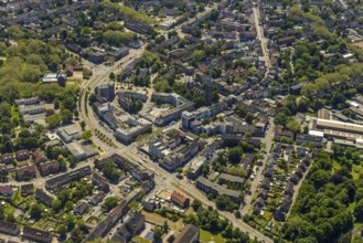 Aerial view, secondary centre Horst, Essener Straße, retail centre, Beckhausen, Gelsenkirchen, Ruhr