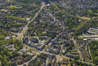 Aerial view, secondary centre Horst, Essener Straße, retail centre, Beckhausen, Gelsenkirchen, Ruhr