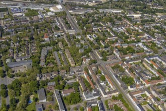 Aerial view, local supply centre Schalke, Schalker Straße, retail centre, Schalke-Nord,