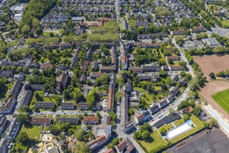 Aerial view, Perspective local supply centre Heßler, Fersenbruch, retail centre, Horst,