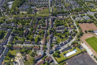 Aerial view, Perspective local supply centre Heßler, Fersenbruch, retail centre, Horst,