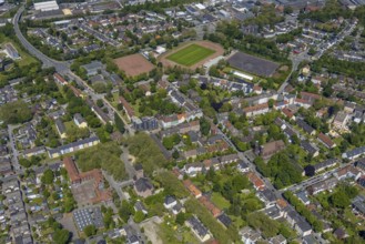 Aerial view, Perspective local supply centre Heßler, Fersenbruch, retail centre, Horst,