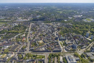 Aerial view, main centre Gelsenkirchen-Mitte, City Gelsenkirchen, Bahnhofstraße, market place,