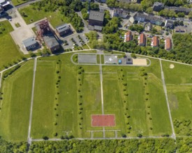 Aerial view, Consol-Park leisure facility, Bismarck, Gelsenkirchen, Ruhr area, North