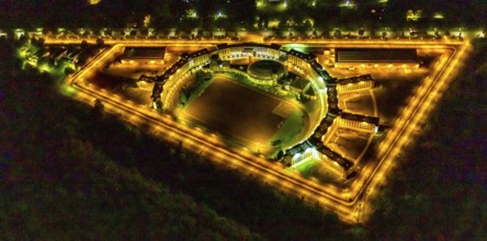 Aerial view, Gelsenkirchen Prison, JVA Feldmark, Gelsenkirchen, Ruhr area, North Rhine-Westphalia,