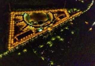 Aerial view, Gelsenkirchen Prison, JVA Feldmark, Gelsenkirchen, Ruhr area, North Rhine-Westphalia,