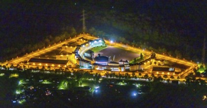 Aerial view, Gelsenkirchen Prison, JVA Feldmark, Gelsenkirchen, Ruhr area, North Rhine-Westphalia,
