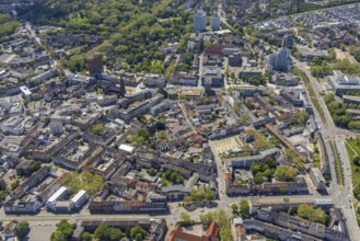 Aerial view, main centre Gelsenkirchen-Mitte, City Gelsenkirchen, Bahnhofstraße, market place,
