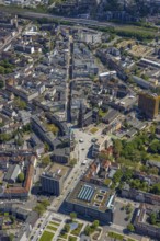 Aerial view, main centre Gelsenkirchen-Mitte, City Gelsenkirchen, Bahnhofstraße, market place,