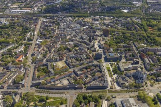 Aerial view, main centre Gelsenkirchen-Mitte, City Gelsenkirchen, Bahnhofstraße, market place,