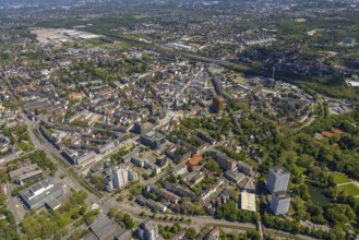 Aerial view, main centre Gelsenkirchen-Mitte, City Gelsenkirchen, Bahnhofstraße, market place,
