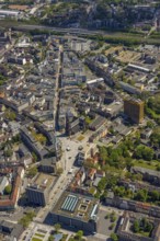 Aerial view, main centre Gelsenkirchen-Mitte, City Gelsenkirchen, Bahnhofstraße, market place,