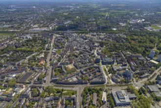 Aerial view, main centre Gelsenkirchen-Mitte, City Gelsenkirchen, Bahnhofstraße, market place,