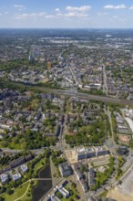 Aerial view, main centre Gelsenkirchen-Mitte, City Gelsenkirchen, Bahnhofstraße, market place,
