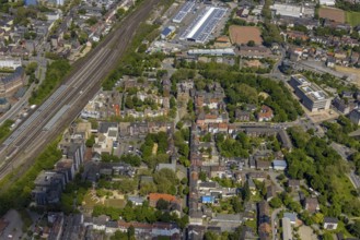 Aerial view, main centre Gelsenkirchen-Mitte, City Gelsenkirchen, Bahnhofstraße, market place,