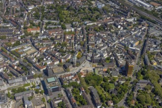Aerial view, main centre Gelsenkirchen-Mitte, City Gelsenkirchen, Bahnhofstraße, market place,