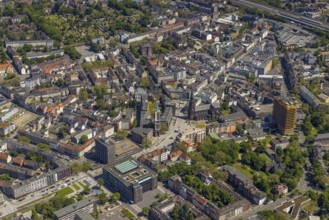 Aerial view, main centre Gelsenkirchen-Mitte, City Gelsenkirchen, Bahnhofstraße, market place,