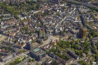Aerial view, main centre Gelsenkirchen-Mitte, City Gelsenkirchen, Bahnhofstraße, market place,
