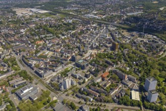 Aerial view, main centre Gelsenkirchen-Mitte, City Gelsenkirchen, Bahnhofstraße, market place,