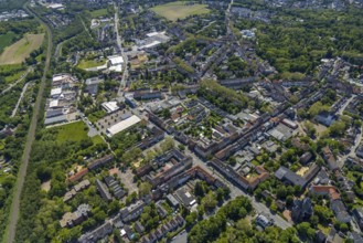 Aerial view, Rotthausen secondary centre, Karl-Meyer-Straße, retail centre, Rotthausen,