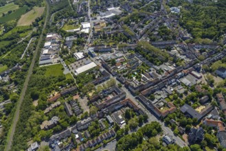 Aerial view, Rotthausen secondary centre, Karl-Meyer-Straße, retail centre, Rotthausen,